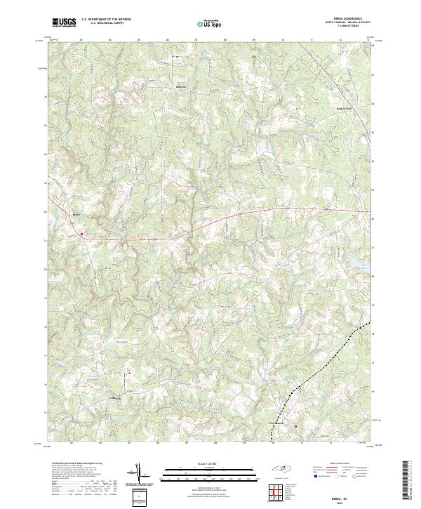 Berea, NC — USGS 7.5-minute topo (2022)