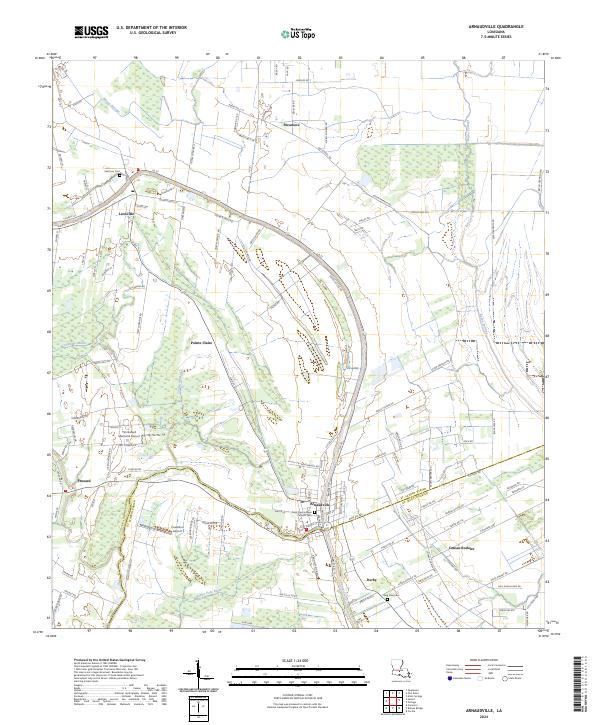 Arnaudville, LA — USGS 7.5-minute topo (2024)