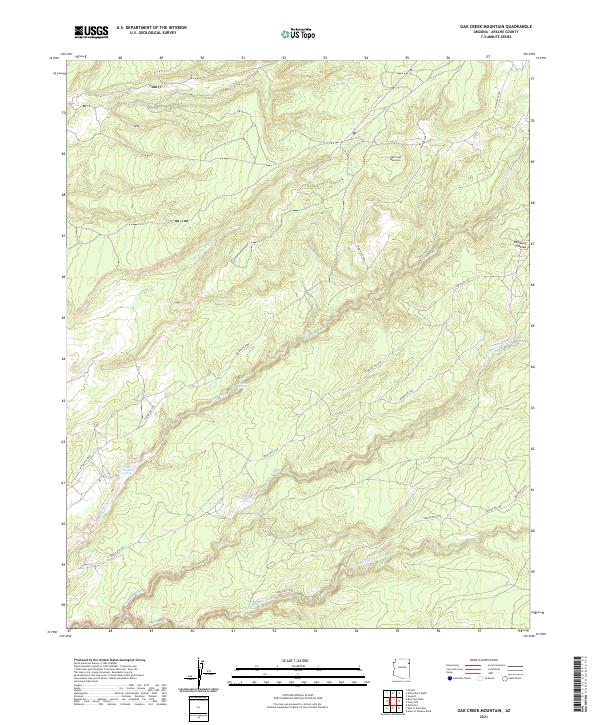 Oak Creek Mountain, AZ — USGS 7.5-minute topo (2021)
