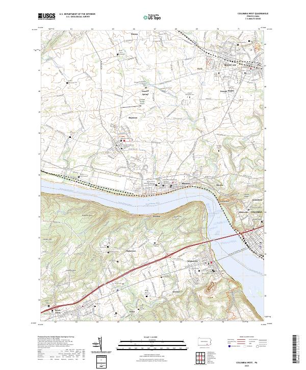 Columbia West, PA — USGS 7.5-minute topo (2023)