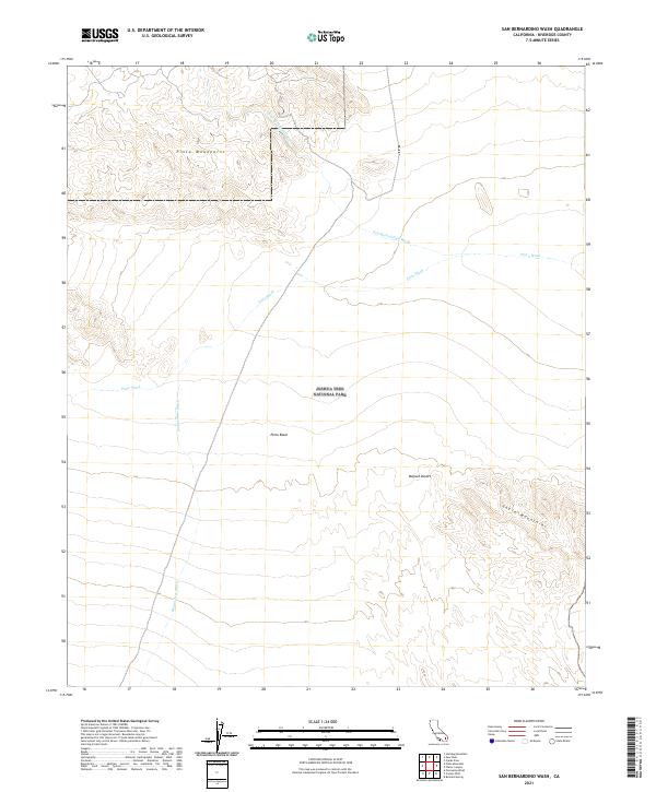 San Bernardino Wash, CA — USGS 7.5-minute topo (2021)