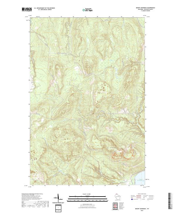 Mount Ashwabay, WI — USGS 7.5-minute topo (2022)