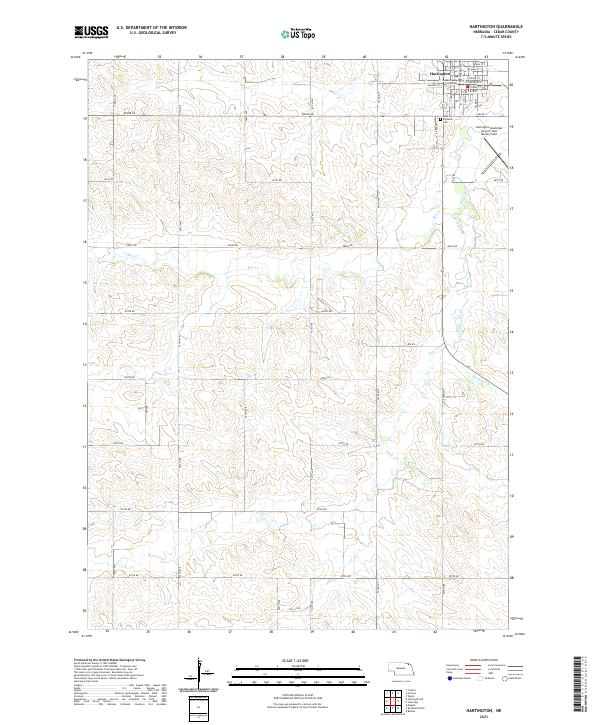 Hartington, NE — USGS 7.5-minute topo (2021)