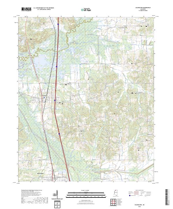 Coldwater, MS — USGS 7.5-minute topo (2024)