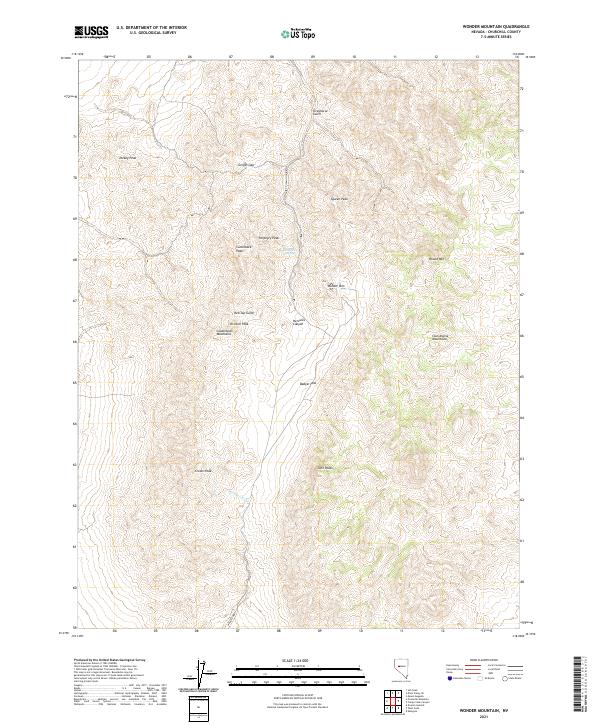 Wonder Mountain, NV — USGS 7.5-minute topo (2021)