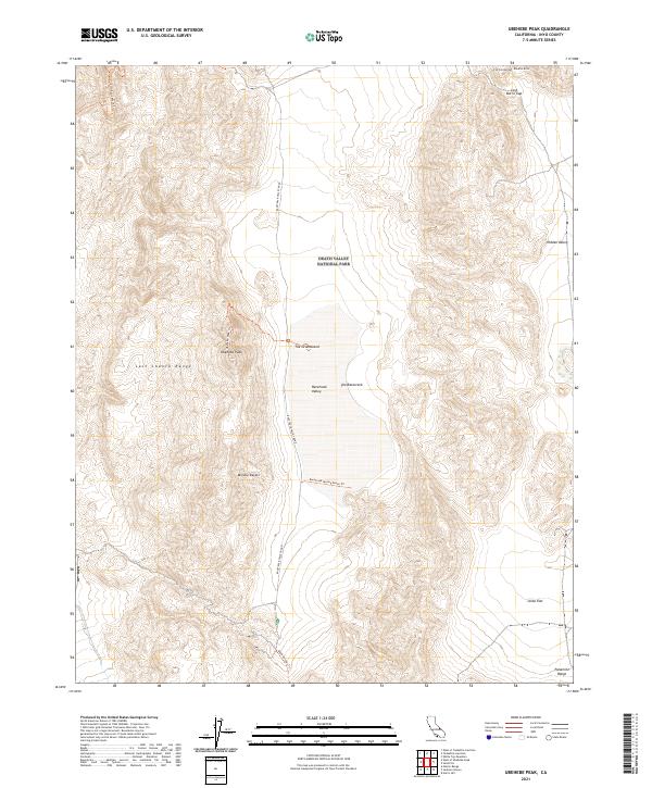 Ubehebe Peak, CA — USGS 7.5-minute topo (2021)