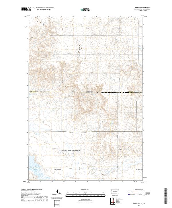 Herreid NW, SD-ND — USGS 7.5-minute topo (2021)