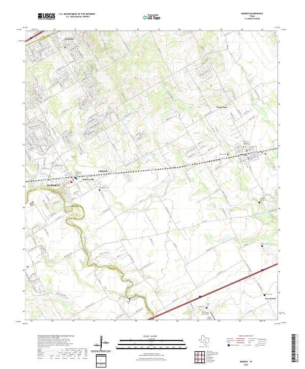 Marion, TX — USGS 7.5-minute topo (2022)