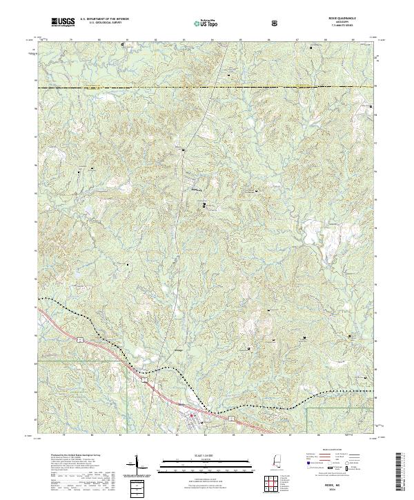 Roxie, MS — USGS 7.5-minute topo (2024)