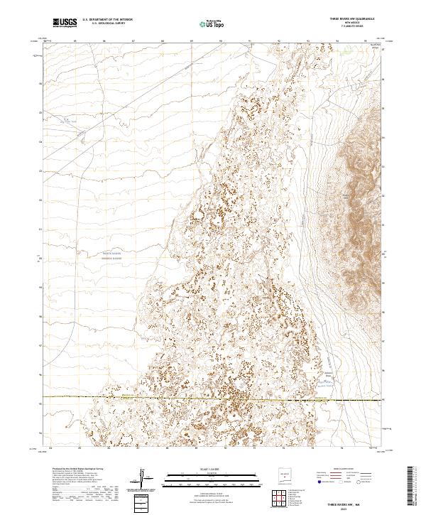 Three Rivers NW, NM — USGS 7.5-minute topo (2023)