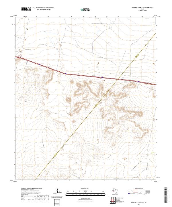 Deep Well Ranch NW, TX — USGS 7.5-minute topo (2022)
