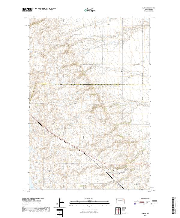 Marvin, SD — USGS 7.5-minute topo (2021)