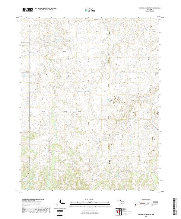 Sleeping Bear Creek, OK — USGS 7.5-minute topo (2022)