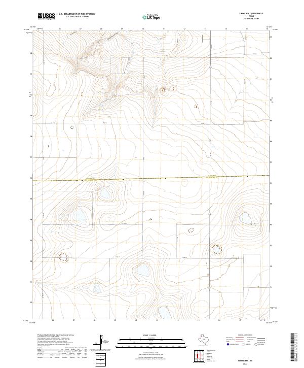 Simms NW, TX — USGS 7.5-minute topo (2022)