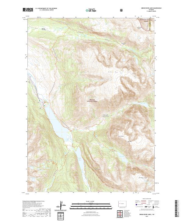 Green River Lakes, WY — USGS 7.5-minute topo (2021)