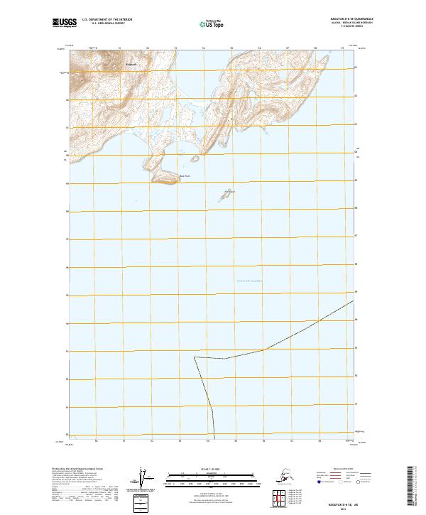 Kaguyak D-6 SE, AK — USGS 7.5-minute topo (2021)
