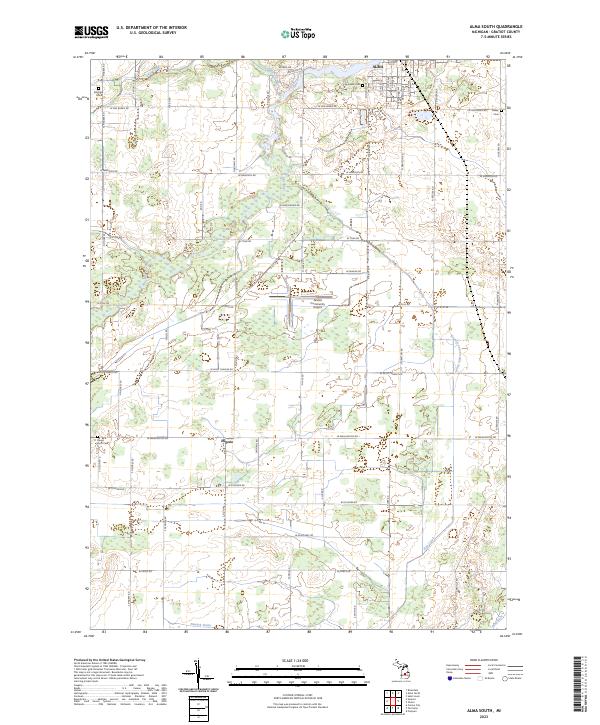 Alma South, MI — USGS 7.5-minute topo (2023)