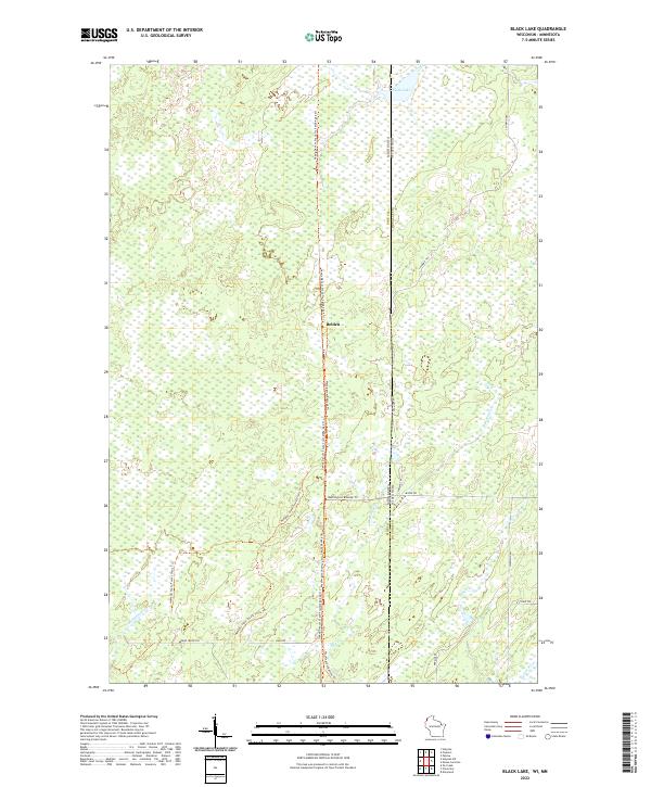 Black Lake, WI-MN — USGS 7.5-minute topo (2022)
