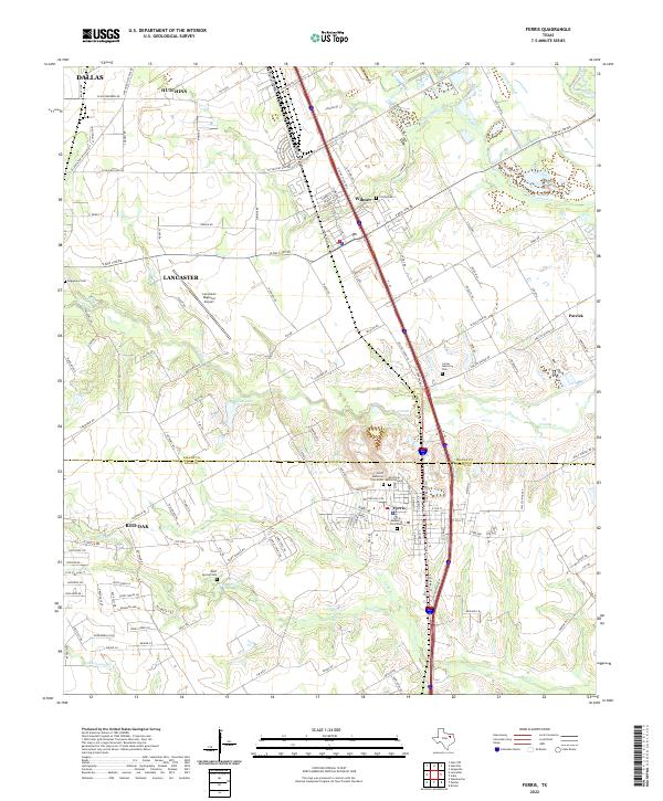 Ferris, TX — USGS 7.5-minute topo (2022)
