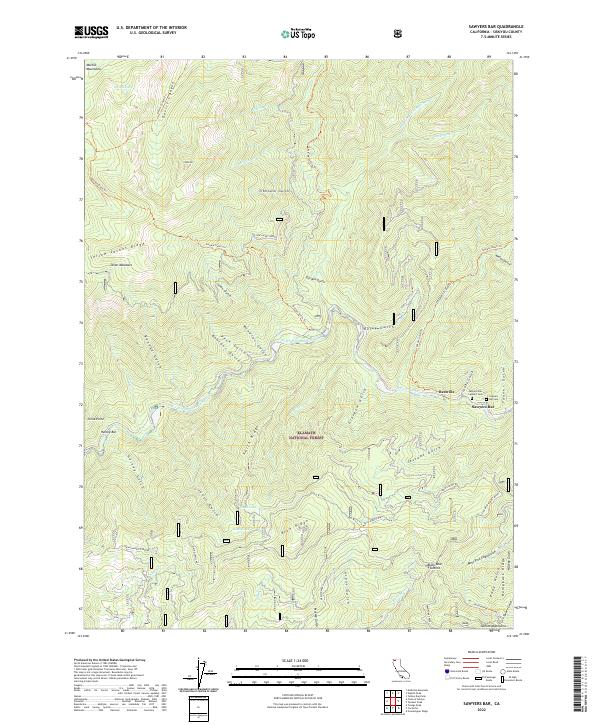 Sawyers Bar, CA — USGS 7.5-minute topo (2022)