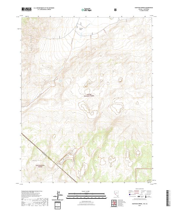 Huntoon Spring, NV-CA — USGS 7.5-minute topo (2021)