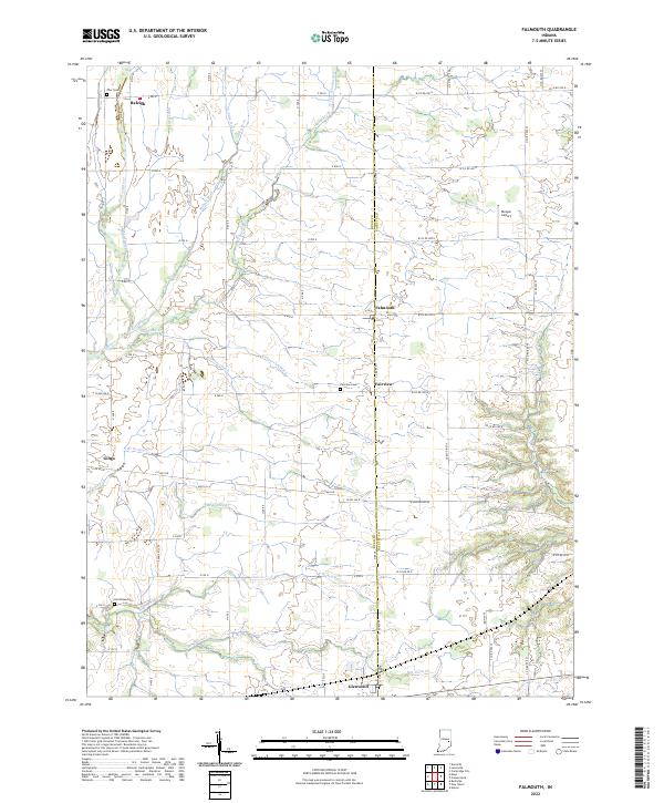 Falmouth, IN — USGS 7.5-minute topo (2022)
