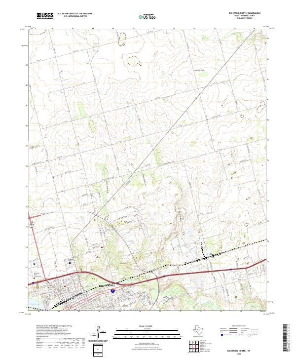 Big Spring North, TX — USGS 7.5-minute topo (2022)