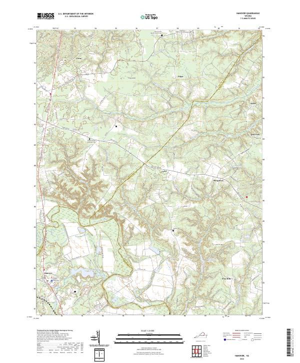 Hanover, VA — USGS 7.5-minute topo (2022)