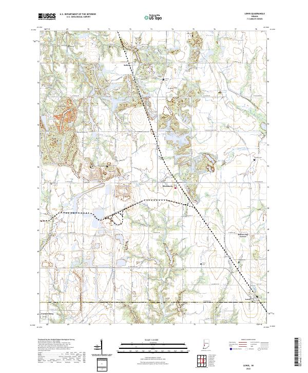 Lewis, IN — USGS 7.5-minute topo (2022)