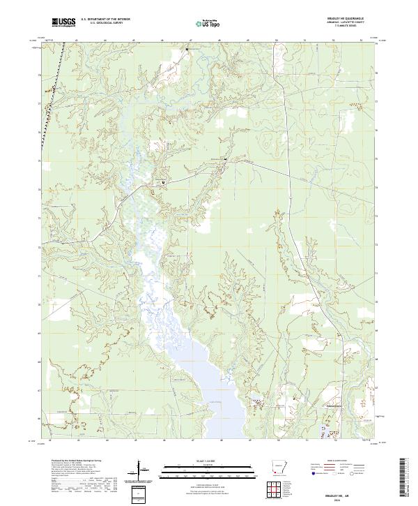 Bradley NE, AR — USGS 7.5-minute topo (2024)