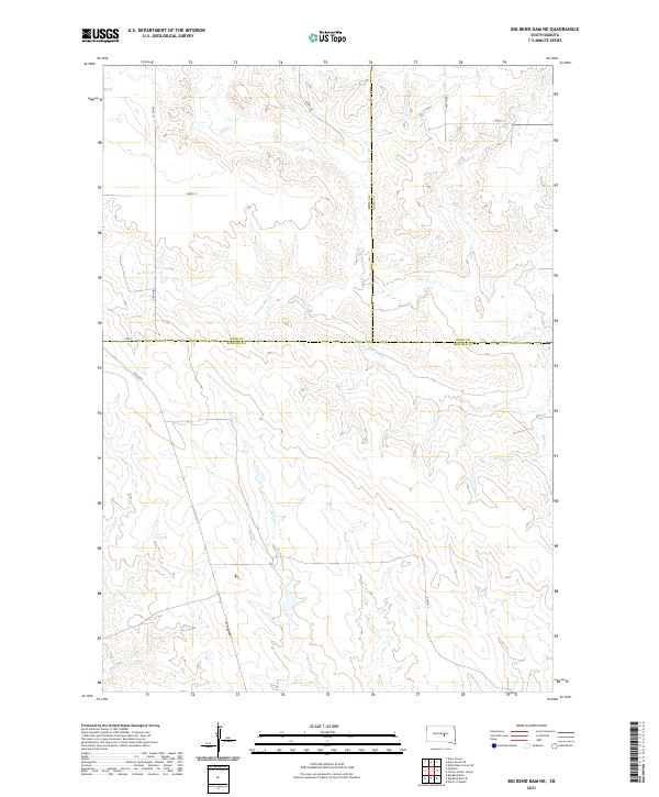 Big Bend Dam NE, SD — USGS 7.5-minute topo (2021)