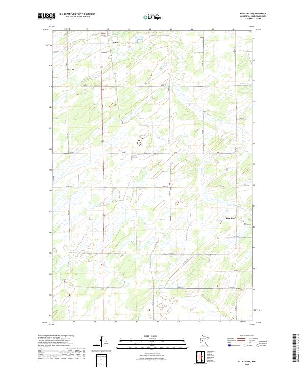 Blue Grass, MN — USGS 7.5-minute topo (2022)