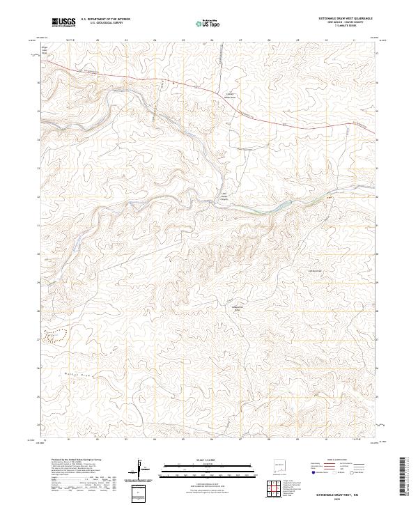 Sixteenmile Draw West, NM — USGS 7.5-minute topo (2023)