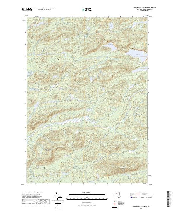 Spruce Lake Mountain, NY — USGS 7.5-minute topo (2023)