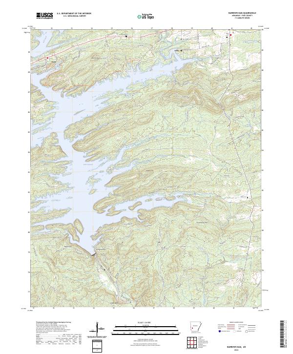 Narrows Dam, AR — USGS 7.5-minute topo (2024)