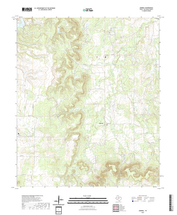Admiral, TX — USGS 7.5-minute topo (2022)