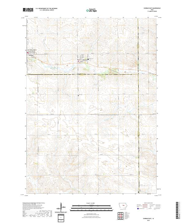 Conrad East, IA — USGS 7.5-minute topo (2022)