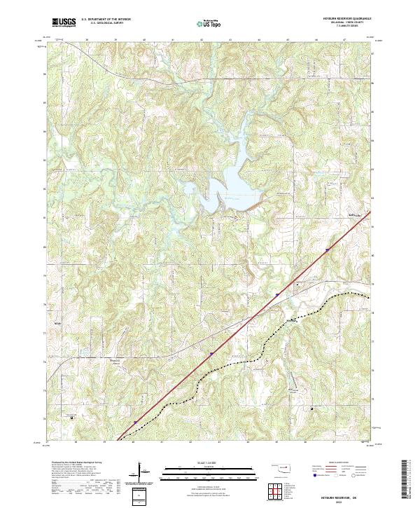 Heyburn Reservoir, OK — USGS 7.5-minute topo (2022)