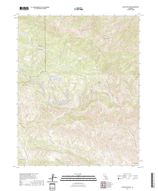 Santa Rita Peak, CA — USGS 7.5-minute topo (2021)
