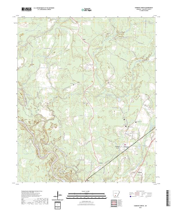 Harmony Grove, AR — USGS 7.5-minute topo (2024)