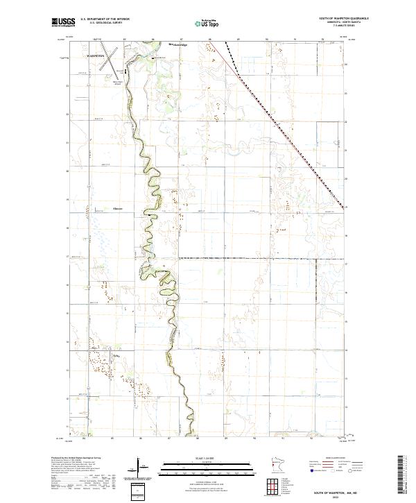 South of Wahpeton, MN-ND — USGS 7.5-minute topo (2022)