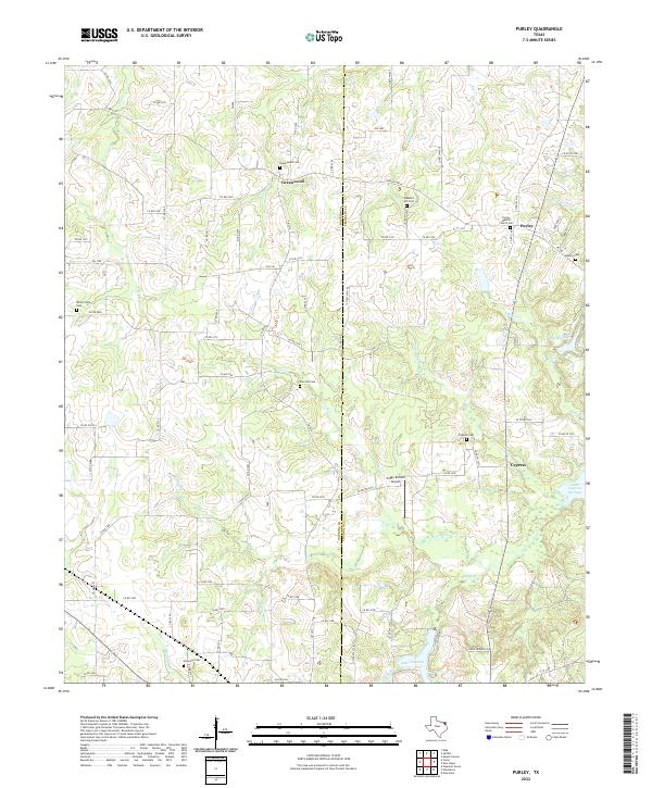 Purley, TX — USGS 7.5-minute topo (2022)