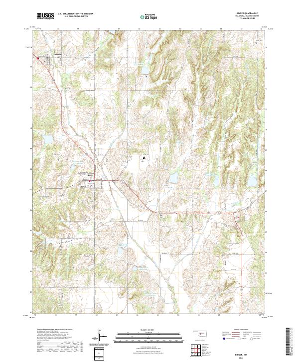 Binger, OK — USGS 7.5-minute topo (2022)