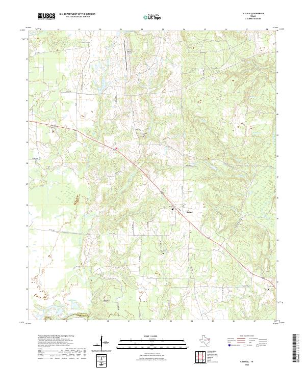 Cayuga, TX — USGS 7.5-minute topo (2022)