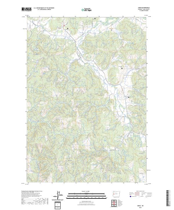 Crow, OR — USGS 7.5-minute topo (2023)