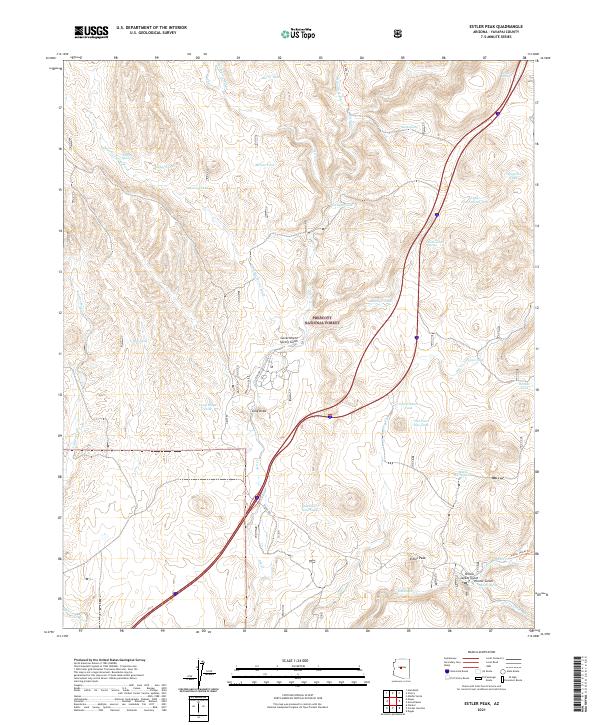 Estler Peak, AZ — USGS 7.5-minute topo (2021)