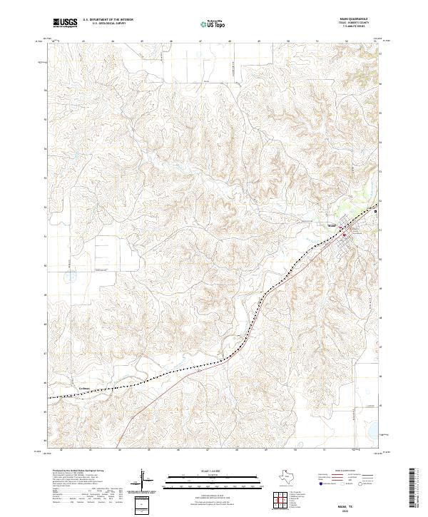 Miami, TX — USGS 7.5-minute topo (2022)