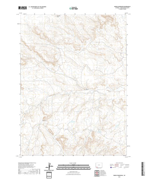 Needle Reservoir, WY — USGS 7.5-minute topo (2021)