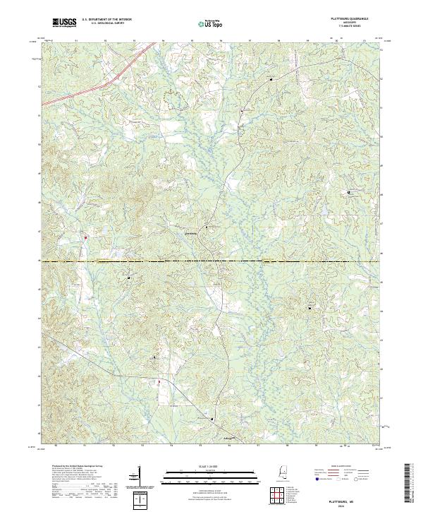 Plattsburg, MS — USGS 7.5-minute topo (2024)