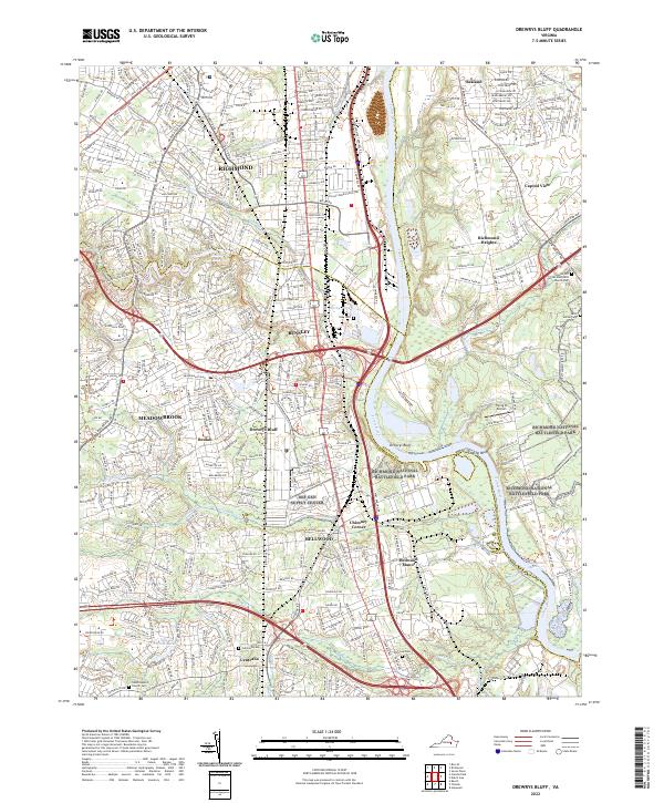 Drewrys Bluff, VA — USGS 7.5-minute topo (2022)